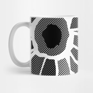 Black sunflower pixel print Mug